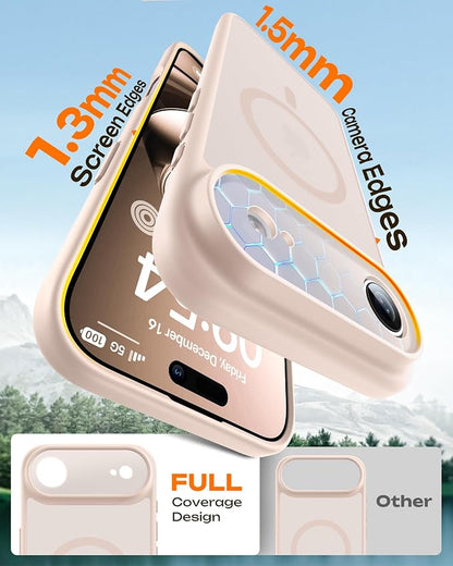 TOCOL for iPhone Air Case, Compatible with Magsafe Charger, Full Camera Protection, Drop Protection, Translucent Matte Phone Case for iPhone 17 Air 6.5 inch (Desert)