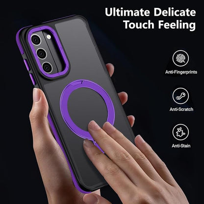 for Samsung Galaxy S22 Case, Magnetic Adjustable Ring Stand [Fit for Magsafe], [Military-Grade Shockproof Protection] Phone Case with Kickstand&Ring Holder (Purple)
