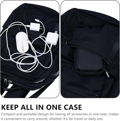 Ginsco Hard Shell Protection Case Electronic Accessories Organizer Pouch for MacBook Air/pro Adapter Chargers Cables Power Bank, for Sandisk Portable SSD Flash Disk SD Card (Black)
