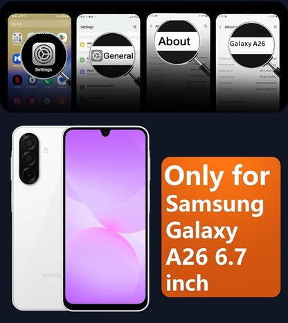 FNTCASE for Galaxy A26 5G Phone Case: Magnetic Matte Translucent Military Grade Drop Protection Cell Phone Cover - Slim Rugged Durable Shockproof Protective for Samsung A26 Cases - Purple