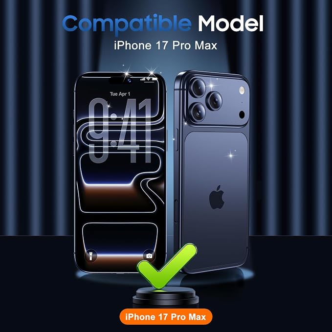 UniqueMe Compatible for 3 Pack iPhone 17 Pro Max Camera Lens Protector - [Drop Protection] [Case Friendly] 9H Tempered Glass Camera Cover Screen [Update New Version] - Glitter Blue