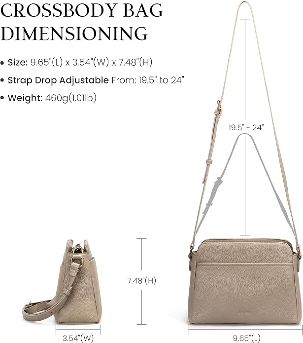 befen Anti-theft Crossbody Bag for Women Genuine Leather, Small Cross Body Shoulder Handbags with RFID Card Slots