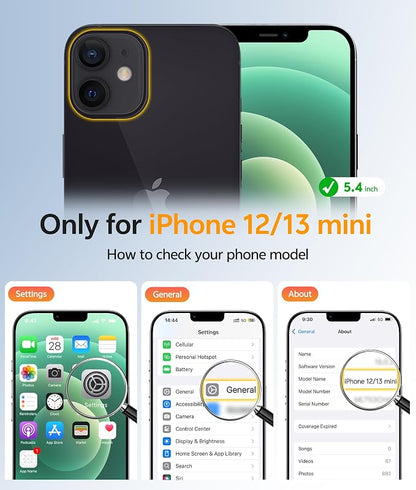 FNTCASE for iPhone 13 Mini Case: for iPhone 12 Mini Case [Compatible with Magsafe] Translucent Matte Magnetic Phone Cover - Military Grade Drop Protection Shockproof Protective Cases - Green