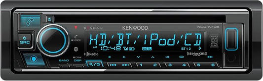 KENWOOD KDC-X705 Single DIN CD Receiver with Bluetooth, HD Radio, Alexa Built-in Spotify and Pandora Link for iPhone or Android Phones, SiriusXM Read, (3) 5Volt Pre-Outs