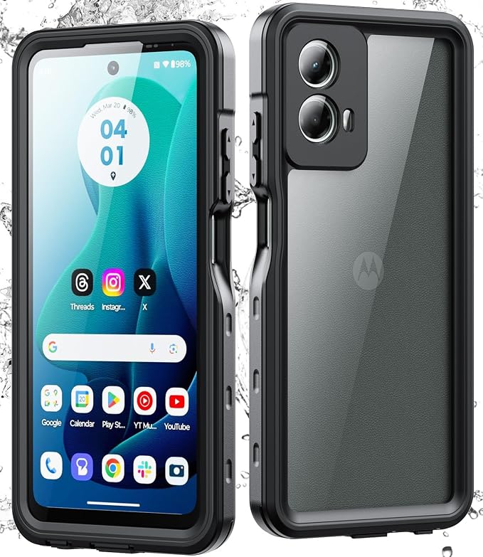 for Motorola Moto G 5g 2024 Case, IP68 Waterproof with Built-in Screen Protector, Full Body Shockproof Dustproof Rugged Protective Phone Case for Moto G 5g 2024, Black