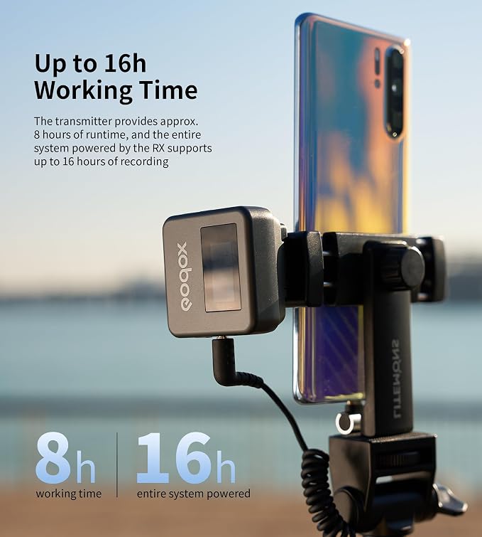 GODOX Wireless Lavalier Microphone for iPhone/Android/Camera/PC/Laptop with Lightning/USB-C/Plug, 48KHz 24Bit, Noise Cancellation for Video Recording, Vlog, YouTube, TikTok【All-Powerful】