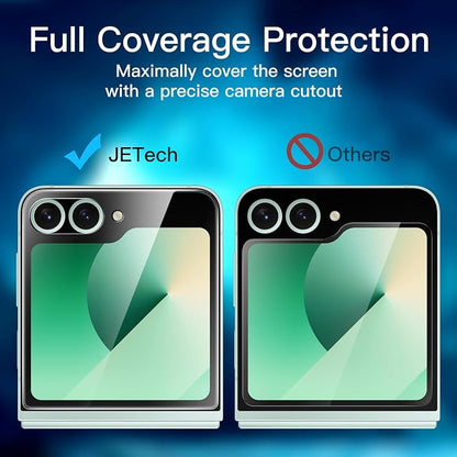 JETech Front Screen Protector for Samsung Galaxy Z Flip 7 FE/Flip 6, 3-Pack | Full-Coverage PET Film, HD Clear, Case-Friendly Design