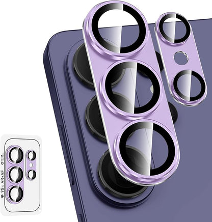 for Samsung Galaxy S26 Ultra Camera Lens Protector, Electroplated Matte Back with 9H Tempered Glass Lens Protector, [Strong Adsorption] [Case-Friendly] Metal Ring HD Clear Lens Cover, Purple