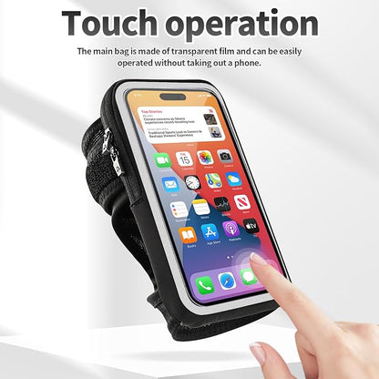 Wristband Phone Holder for Running, Forearm Armbands, Running Armband with Card Slot for iPhone Pro Max Plus (16/15/14/13/12/11/X/XR), for Galaxy S24/S10, Cell Phone Holder Up to 7.0'' Phone