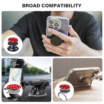 APPS2Car 3M Adhesive Pads-2pcs 70mm Round & 6pcs 35mm (1.38 inches) Round, 70mm Dashboard Pad Mounting Disk for Car Suction Cup, 1.38" VHB Sticky Tape for Phone Collapsible Grip & Stand