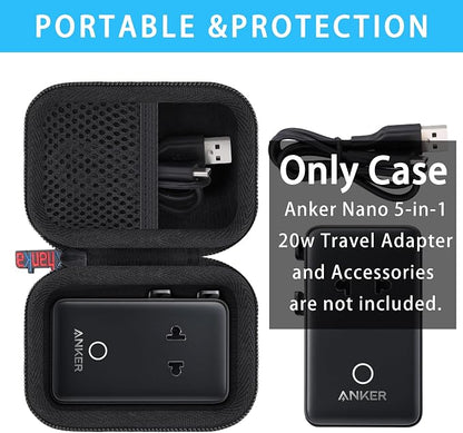 khanka Case for Anker Prime Power Bank + Anker A9215 USB Plug 5-Port Power Adapter