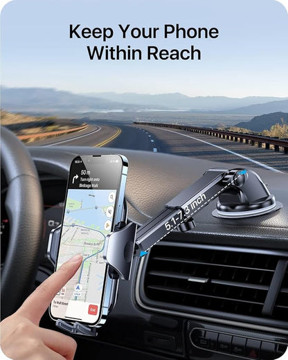 andobil Car Phone Holder, 2026 Military-Grade 89lbs Strongest Suction Phone Holders for Your Car Dashboard/Windshield/Vent Easy Clamp Car Phone Mount Stand for iPhone 17 16 15 14 13 Pro Max Samsung
