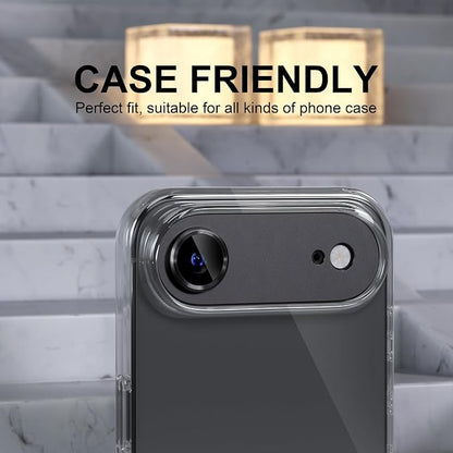 Choiche Compatible for iPhone 17 Air Camera Lens Protector, Strong Adsorption Camera Cover with 9H Tempered Glass Lens Screen Protector Metal Ring Decoration Accessories 6.5-inch (Black)