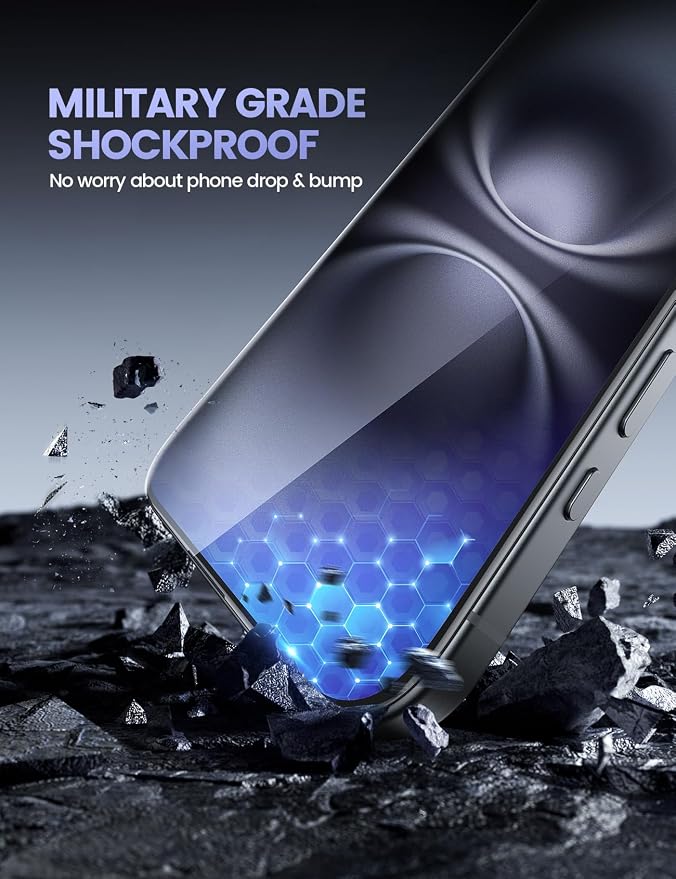 Lamicall 2+2 for iPhone 16 Plus Max Screen Protector (6.7") with Camera Lens Protector, [Top 9H Tempered Glass Film], Easy Alignment, Anti-Scratch, 0 Bubbles, HD Clear for iPhone 16 Plus - 2 Pack Each