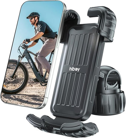 Hiboy Bike Phone Holder, 360° Rotation Adjustable Motorcycle Phone Mount,Bicycle Scooter Handlebar Phone Clip for 5.1" - 6.8" Smartphones