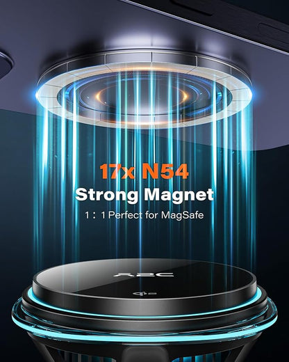 A2C Qi2 15W Wireless Car Charger CD Mount for MagSafe, Magnetic Wireless Charger Car Air Vent | CD Slot with TEC Thermoelectric Cooler Module, Fast Charging for iPhone 17 16 15 14 13 12 Series