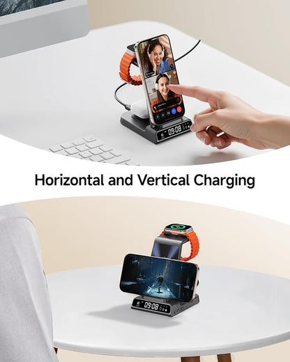 Wireless Charger for Apple Devices, 3 in 1 Wireless Charging Station Dock for iPhone Air/17 Pro Max/17 Pro/16/15/14/13, Apple Watch Charger for iWatch Ulltra 3/11/10/9/8/7/SE, AirPods Pro 3/4/3