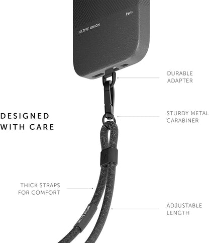 Native Union Universal Sling – Adjustable & Detachable Crossbody Strap – Made with 100% rPET Recycled Polyester – Universally Compatible with All Smartphones (Black)