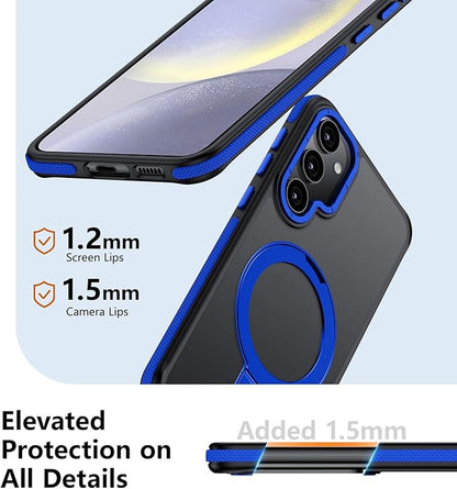 for Samsung Galaxy S24 Plus Case, Magnetic Adjustable Ring Stand [Fit for Magsafe], [Military-Grade Shockproof Protection] Phone Case with Kickstand&Ring Holder (Blue)