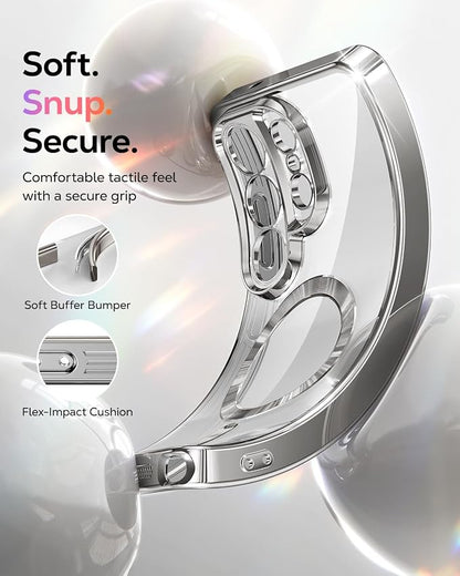 Meifigno Magnetic Case Designed for Samsung Galaxy S26 Ultra 6.9", [Compatible with MagSafe] [Removable Glitter Card & Wrist Strap], Surround Lens Protection Case for Galaxy S26 Ultra, Silver