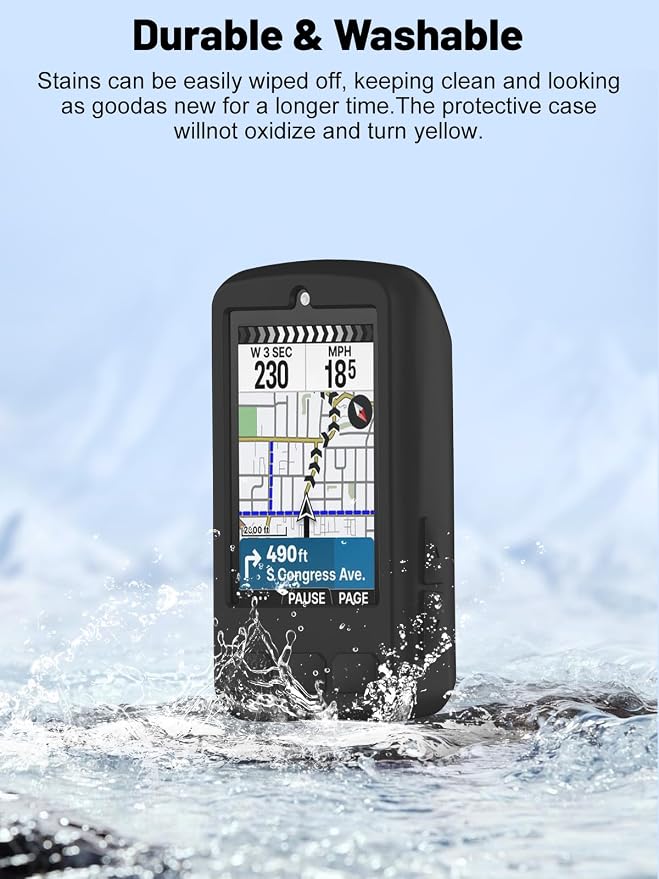 Silicone Protective Case for Wahoo ELEMNT Bolt V3 Cycling Computer, Full-Body Protective Cover with Precise Cutout, Shockproof Dustproof Protector Sleeve & Scratch-Resistant Sleeve (Black)
