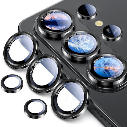 Uyiton for Samsung Galaxy S26 Ultra Camera Lens Protector - [Case-Friendly][Not Easy to Break][Ultra-Thin] Military-Grade Tempered Glass with Aluminum Metal Rear Camera Screen Cover - Black