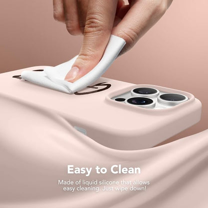 GONEZ for iPhone 14 Pro Case, Compatible with Magsafe, with Screen Protector + Camera Lens Protector, Soft Anti-Scratch Microfiber Lining, Shockproof Liquid Silicone Phone Cover, Pink