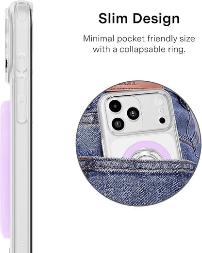 VELVET CAVIAR Compatible with MagSafe Phone Grip 2.0 | Cute Magnetic Ring Holder | Finger Loop Kickstand | Pop On Accessory for iPhone 17, 16, 15, 14, 13, 12 | Lilac Gellato