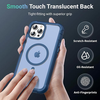 jaroco Magnetic for iPhone 12 Pro Max Case, [Compatible with MagSafe][Military Grade Drop Protection][Heavy Duty Protection][Non-Slip][Shockproof] 2-Layer Durable Bumper Phone Case 6.7''-Deep Blue