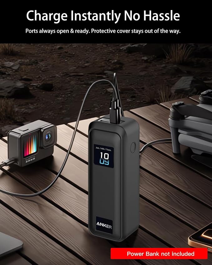 Silicone Case for Anker Prime Power Bank 220W 100mAh,Soft Silicone Protective Cover for Anker Prime Power Bank,Shockproof,Fall-Resistant,Black