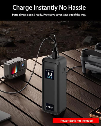 Silicone Case for Anker Prime Power Bank 220W 100mAh,Soft Silicone Protective Cover for Anker Prime Power Bank,Shockproof,Fall-Resistant,Black