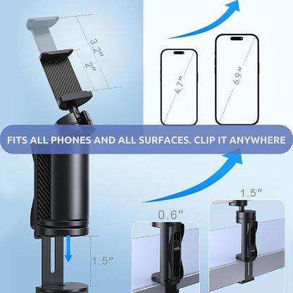 2 PACK Airplane Phone Holder Travel Essentials Accessories – Universal Hands Free Cell Phone Stand Mount for Air Plane Table Seat Desk, Cruise, Car & Flight – Mini Size for Vacation, iPhone, Samsung