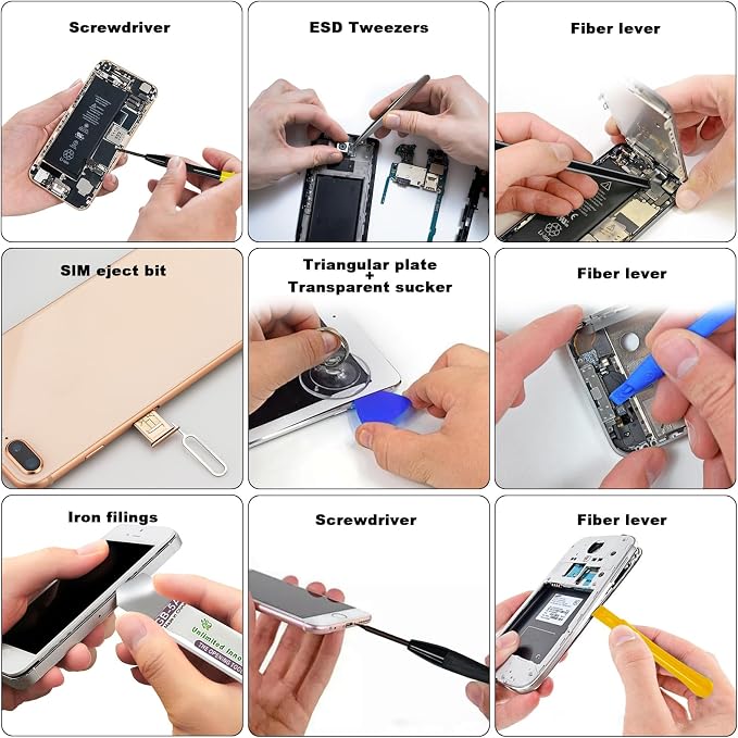 22 Piece Professional Electronics Opening Pry Screwdriver Set Multiple Functions Tool Repair Kit, for Cellphone iPhone Laptops Tablets Pry Open Replace Screen Battery and More