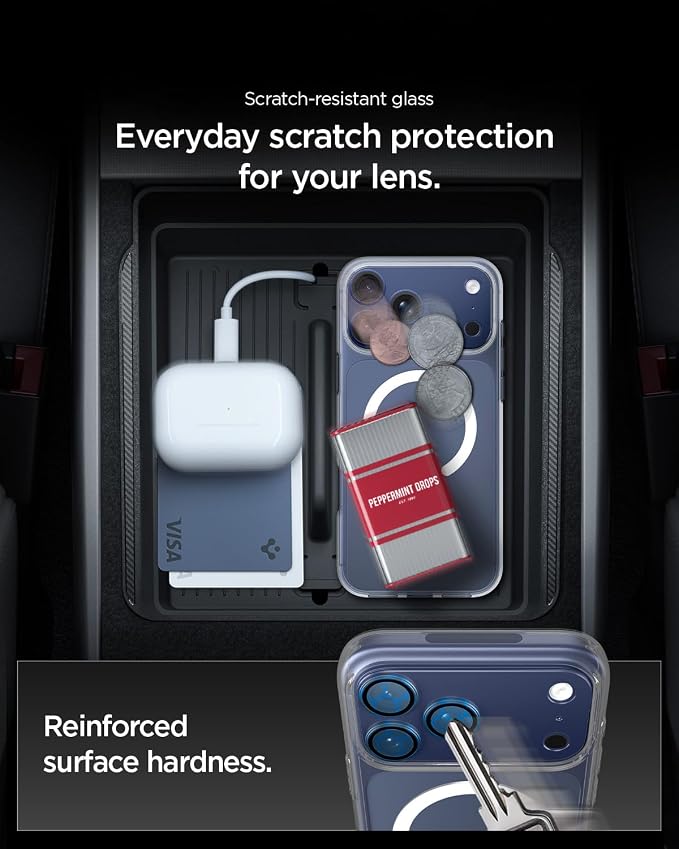 Spigen Camera Lens Screen Protector [GlasTR EZ Fit Optik Pro XL] Designed for iPhone 17 Pro [Case Friendly] - Deep Blue [1 Pack]