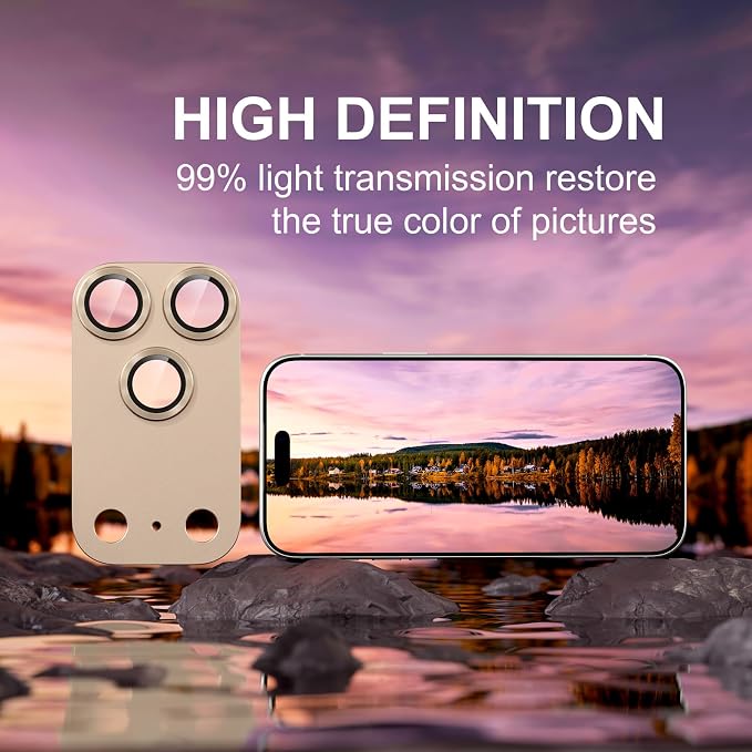 beuxece Compatible for iPhone 17 Pro Camera Lens Protector, Matte Metal Tempered Glass Rear Camera Screen Cover Accessories [Military Grade Shatterproof] [Strong Adsorption] - Gray