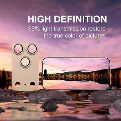 beuxece Compatible for iPhone 17 Pro Camera Lens Protector, Matte Metal Tempered Glass Rear Camera Screen Cover Accessories [Military Grade Shatterproof] [Strong Adsorption] - Gray