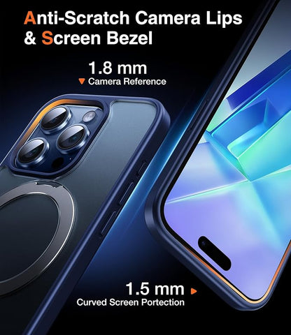 Chicfun 3-in-1 [Magnetic+Kickstand+Ring Holder] for iPhone 15 Pro Case Stand Ring Holder Compatible with MagSafe, Military Shockproof iPhone 15 Pro Phone Case Kickstand Cover Blue