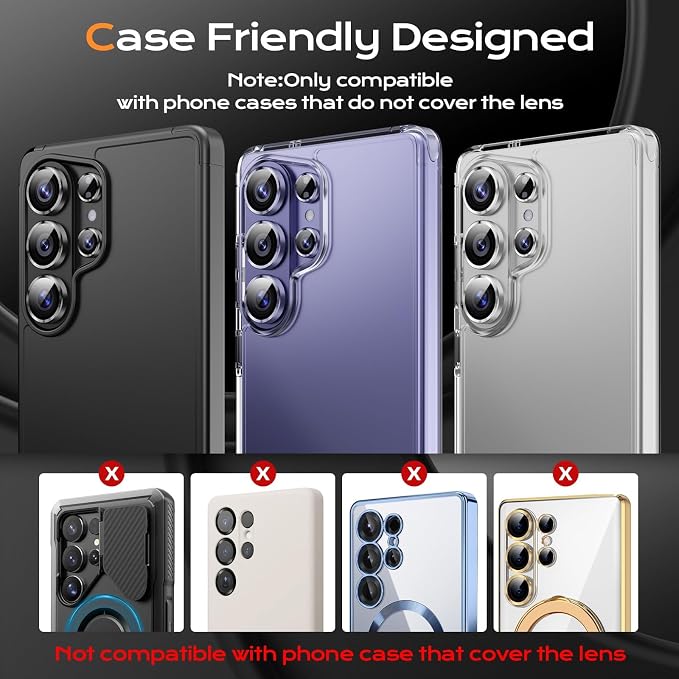Camera Lens Protector for Samsung Galaxy S26 Ultra, Sapphire Glass Metal Individual Camera Cover Screen, Anti-drop, Case Friendly- White