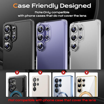 Camera Lens Protector for Samsung Galaxy S26 Ultra, Sapphire Glass Metal Individual Camera Cover Screen, Anti-drop, Case Friendly- Black