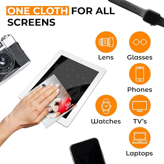 Microfiber Cleaning Cloth for Glasses - Eyeglass Cleaning Cloth - Lens Cleaning Cloth - Microfiber Glasses Cleaning Cloth for Phone, Screens, Camera Lens Cleaner - 6 pcs