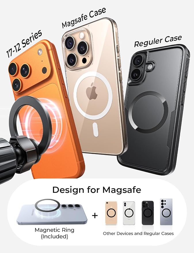 LISEN for MagSafe Car Mount, [Upgrade 2026 Ultra Magnets] Magnetic Phone Holder for Your Car Cell Phone Holde Mount for Air Vent Car Accessories fit iPhone 17 16 15 14 13 12 Pro Max Plus Mini