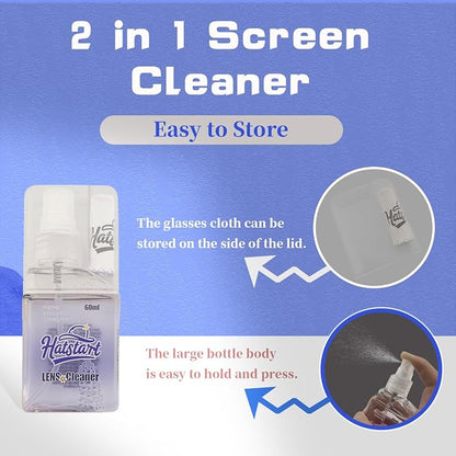 2 Pcs Car Screen Cleaner Accessories, Hatstart Electronic Touch Screens Cleaning Kit for LCD Display TV Laptop Computer Tablet PC Flat Screens, Works with iPhone iPad MacBook Pro, Blue