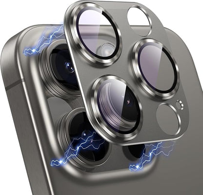 Korecase 2 Pack Camera Lens Protector for iPhone 16 Pro Max/iPhone 16 Pro,9H Tempered Glass |Drop Protection |Aluminum Alloy Frame |Strong Adhesion |Anti-Scratch |Rear Camera Screen Cover - Grey Titanium