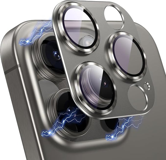 Korecase 2 Pack Camera Lens Protector for iPhone 16 Pro Max/iPhone 16 Pro,9H Tempered Glass |Drop Protection |Aluminum Alloy Frame |Strong Adhesion |Anti-Scratch |Rear Camera Screen Cover - Grey Titanium