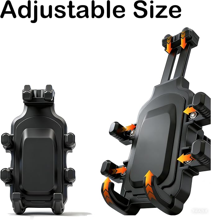 Motorcycle Phone Mount Holder with Vibration Dampener, Heavy Duty Bike Phone Holder, Anti-Shake Handlebar for Bicycle Bike Phone Holder Mount, Adjustable Fit 5.4-6.9'' Smartphone