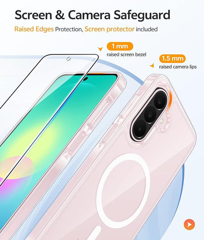 FNTCASE for Galaxy A27 5G Phone Case, Fit for Magsafe, Screen Protector | Clear Anti Yellowing, 14FT Military Grade Drop Protection, Slim Shockproof Protective, for Samsung A 27 4G Cover, Transparent