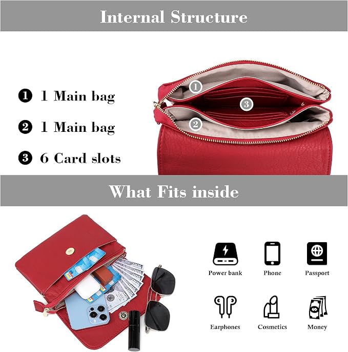 MINICAT RFID Blocking Small Crossbody Bags for Women Vegan Leather Mini Travel Purses Cell Phone Purse Cross Body Bag