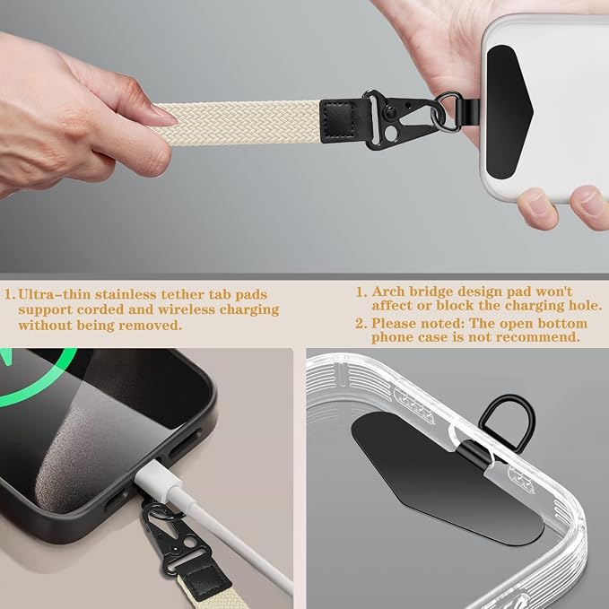 Stretchy Wristlet Keychain, Wrist Lanyard Strap Key Chain Holder to Hold Keys Wallet Phone ID Badge for Men Women