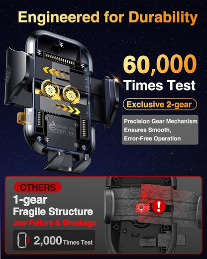 VANMASS Universal Car Phone Holder 2026【Strongest Suction & Military-Grade】Phone Holders for Your Car Windshield Dashboard Vent with【Patent & Safety Certs】Cell Phone Mount for iPhone Samsung Android