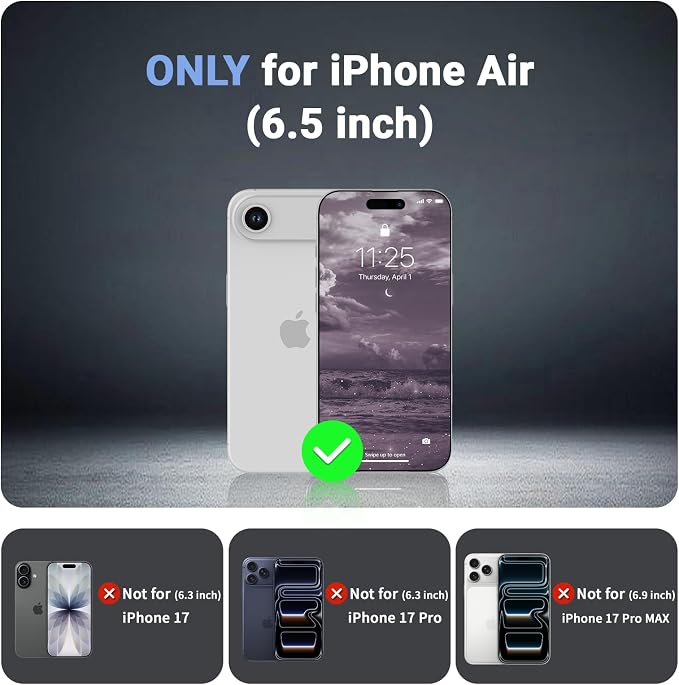 jaroco Magnetic for iPhone Air Case, [Compatible with MagSafe][Military Grade Drop Protection][Heavy Duty Protection][Non-Slip][Shockproof] 2-Layer Durable Bumper Phone Case 6.5''-Wine Red
